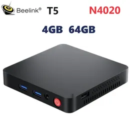 Beelink T5 N4020 4GB DDR4 64GB EMMC MINI PC CPU WIFI 5 BT5.0 4K HDデュアルスクリーン1000M LAN Office Mini PC