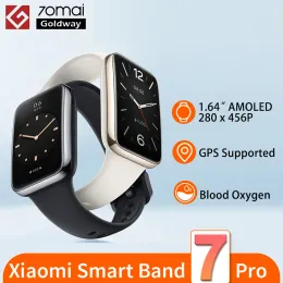 손목 밴드 원래 Xiaomi Mi Band 7 Pro GPS Smart Bracelet 1.64 ''Amoled Screen Blood Oxygen Fitness Tracker 5 ATM 방수 Miband 7 Pro