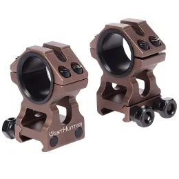 نطاقات Westhunter TAN SCOPE RINGS CNC النطاق البارز يتصاعد 30 مم/1 بوصة حلقات مزدوجة الصيد تكتيكي 20 مم ويفر بيكاتيني السكك الحديدية