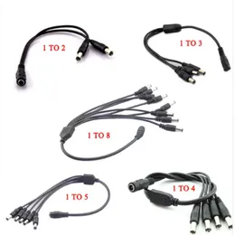12V DC Power Splitter Plug 1 Female to 2 3 4 5 6 8 Male CCTV Cable Camera Cable CCTV Accessories Power Supply Adapter 2.1/5.5mm