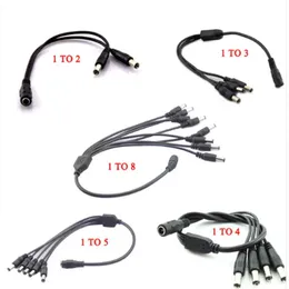 12V DC Power Splitter Plug 1 أنثى إلى 2 3 4 5 6 8 ذكر CCTV كابل الكاميرا كابل CCTV محول إمداد الطاقة 2.1/5.5 ملم