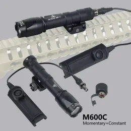 النطاقات Airsoft Surefire Logo M600 M600B M600C Scout Flashlight Tratical Hunting Gun Weapon Light مع مفتاح ضغط الوظيفة المزدوج