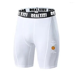 Shorts maschile Realxizi Logo stretto fitness rapido per gli uomini Stampare pantaloni corti pantalone ansima abbigliamento sportivo ad alto elastico