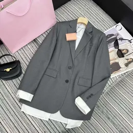 spring fake two piece jacket designer Jacket suit fashion with letter sticker embroidery cardigan coat Suit long sleeve top Asian size s-l