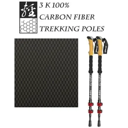 Trekking Poles 2pcs Carbon Fiber Collapsible Telescopic Sticks Lightweight Walking Hiking Stick Climbing 240412