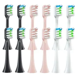 Cabeças 12 PCs/Pacote de pacote Cabeças de escova para Soocas v1/x1/x3/x5/x3u/x3pro/v1/v2 escova de dentes elétricos cabeças de dentes macias bicos de cerdas dupont suave