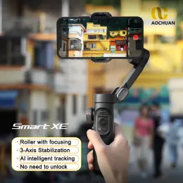 Gimbals aochuan smart xe dobrável 3 eixos de mão handheld estabilizador de cardan bastão selfie para smartphone iphone huawei samsung oppo xiaomi vivo