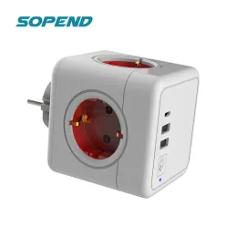 Wtyczki Sopend zasilająca wtyczka USB elektryczna sieci filtra sieci+typ c gniazdo TEE Powercube inteligentny adapter rozszerzenia gniazda europejskiego