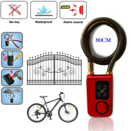 Управление Raykube Electric Digital Door Lock с проволочной веревкой Smart Lock Водонепроницаемые дома против кражи с сигналом 110 дБ для дверного велосипеда