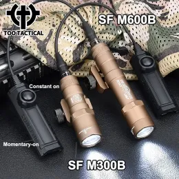 스코프 Sure Fir M300B M600B Flashlight Airsoft 600Lumens WADSN M600B HUNTING SCOUT Light Tactical Weapon Spotlight Dual Function Switch