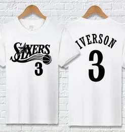 فريق كرة السلة الصيفي الجديد T Shirt Mens Tirt Designer T Shirt Male Iverson 76 Print Print Disual Serts Short Active1421716