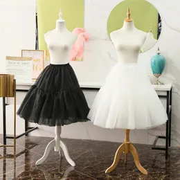 Spódnice puszysty tiul podniszczona organza tutu spódnica halka krinolina biała czarna miękka miękka lolita balet ślubny taniec strój pettiskirts