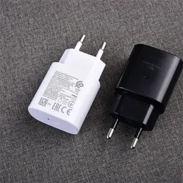 UK Plug Wall Super Fast Charge USB C для Samsung PD 25W Chargers Galaxy S20 S21 S22 S23 S24 Ultra/ Note10/ Note 10 Plus Примечание 20 Power Adatper 5A 3A US EU с помощью коробки быстрого зарядного устройства