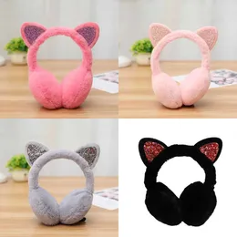 Fashion Muffs Cat Ear Plush Earffs Shiny Sequin Soft Earfls Headband for Kids Boys Girls Unisex Vintage Ear-c Winter Outdoorl231108 ffs fls -c