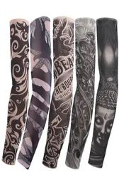 Fashio Elastic Tattoo Sleeves Rishing UV Care Cool Printed Sunproof Arm Protection Glove Fake一時タトゥー7388256