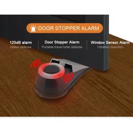 new 2024 Door stopper for women living alone, window vibration alarm, hotel door stop with flashing light and anti-theft alarm- for window -