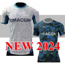 2024 2025 Maillot Marsiglias Maglie da calcio Cucinazione Guendouzi Alexis Payet Clauss Veretout Under Om Olimpique Vitinha Player Summer Sportswear