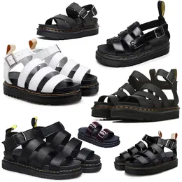 Free shipping designer sandals women men slides doc marteens sliders triple black white patent leather slides pink brown mens outdoor dr marteens sandal shoes