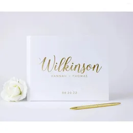 Party Supplies Wedding Guest Book Guestbook Personalized Gold Foil Hardcover Po Custom Booth