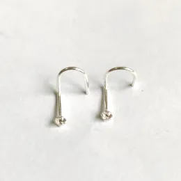 Jóias 925 Sterling prateado nariz rumo anel de piercing narina gancho parafuso de nariz de 2 mm Cristal 20pcs/pacote