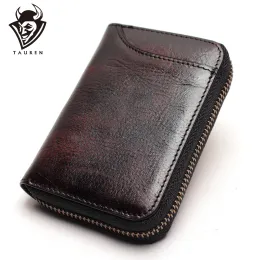 Halter Erste Schicht von Leder Kreditkarte Akkordeon Retro Wallet Business Multicard -Geldbörse