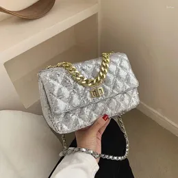 Umhängetaschen Crossbody for Women Messenger Bag Diamant Gitter Frau SAC Ein Haupt Bolsas Luxus Ladies Square Lappe