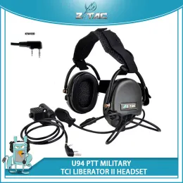 Acessórios ZTAC Tactical Airsoft Accesorios Headset TCI Liberator II Band de pescoço com fones de ouvido de caça SoftAir U94midland Ptt Ear Protector