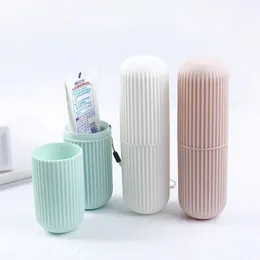 Rese bärbar tandborste kopp badrum tandkräm innehavare lagring fall arrangör toalettartiklar förvaring cup kreativ ekonomisk låda
