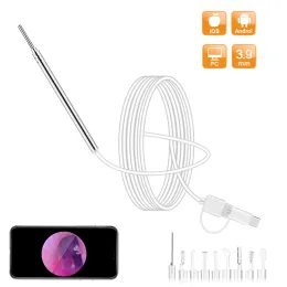 Cameras Mini Endoscope Camera 3.9MM 6 LEDs Threeinone Interface USB Inspection Ear Nose Visual Health Care with Ear Pick Set