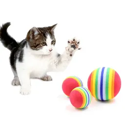 Toys Regenbogenkugeln Katzenspielzeug Interaktive Katzenkratzer Schaumkugel lustiges Haustierspielzeug für Katzenzahlen Zähne mahlen Kauspiel Spielzeug für Katzenkätzchen