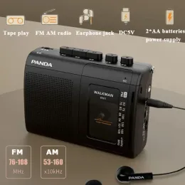 Radio Mini Portable AM/FM Radio Retro Cassette Music Player Walkman Recorder مع تشغيل سماعة رأس مكبر الصوت القوية