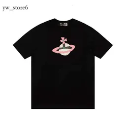 Viviane Westwood camisa masculina T-shir T Viviane Westwood T-shirt Round Clothing Men Women Summer Westwood camisa com letras Tops de alta qualidade de algodão 2634