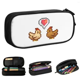 Веселая Stardwew Valley Chicken Love Pencil Case Game Pencilcases Pen Box для девочек Boys Big Matter Sacks Scool Suppors Zipper