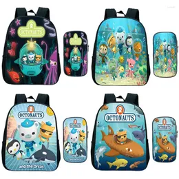 Sırt çantası 2pcs/setler Octonauts Toddler Anaokulu Çantaları Çocuk Okul Kalem Çanta Erkek Kız Erkekler Karikatür Kitap Çantaları Çocuklar Mochila