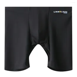 Underbyxor Middle midja Ice Silk Men's Underwear Boxer Briefs Trunk Sport Shorts Breatble Design (Black White Dark Grey)