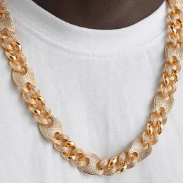 Qianjian smycken Utmärkt isad kubansk kedja Moissanite Diamond Rapper Gold Plated Cuban Link Necklace Men Custom