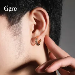 Hip Hop Spiral Buckle Lighing Trendy Street Instagram Style mångsidig zirkonörhängen för män Minimalistisk personlighet Ear Clip