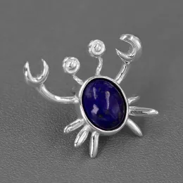 Jewelry INATURE Natural Stone Crab Brooch Cute Animal Pin For Women Fashion Jewelry Accessories