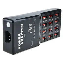 2024 neues USB-Ladegerät Mobiltelefon Ladegerät 60W 10-Ports-USB-Ladestation für mehrere Geräte Smartphone-Tablet für 10-Ports-Ladevorgänge