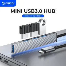 Hubs orico alüminyum tip C hub 4 bağlantı noktası USB 3.0 2.0 Çoklu ayırıcı OTG Adaptör Taşlanabilir TF Dock, MacBook Pro PC Bilgisayar Aksesuarları