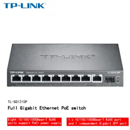 Switches TPLINK full gigabit Ethernet switch highpower POE power supply network cable hub 8port Gigabit POE 54W SG1210P POE Gigabit sw