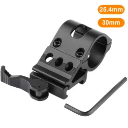 Scopes 25.4mm/30mm Tactical Quick Release Offset Flashlight Scope Mount 20mm Picatinny Rail 45 Degree Sight Mount Hunting Accessories