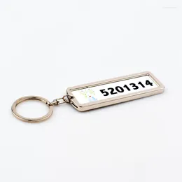 키 체인 5pcs 자동차 번호판 승화 키 체인 금속 이중면 인쇄용 빈 공백