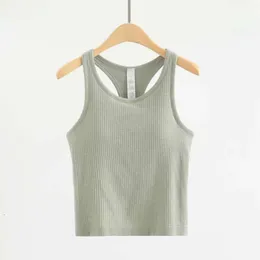 Lelemon Yoga Tank Tops Lu Women Fiess 민소매 여름 스포츠 조끼 통기 가능한 카미 스포츠 셔츠 슬림 늑골 달리기 체육관 작물 Lulumon 조끼는 브라 탑 852