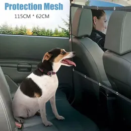 Furniture Pet Protection Car Barrier Net Black Adjustable Mesh Dog Cat Car Carrier Rear Seat Anticollision Fence