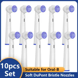 Teste 10pc Sostituzione per la spazzolino da denti sonore elettriche per orale b. Spazzotura a dente Spannari dente Igiene spazzola pulita Testa 3D Precisione Pulisci
