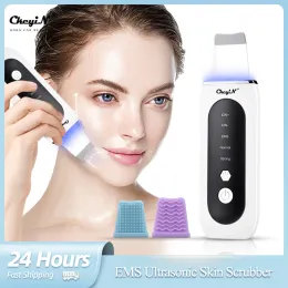Rengörare CKEYIN EMS Ultrasonic Skin Scrubber Ionic Lifting Drawing Cleaner Peeling Exfoliating Blackhead Remover Skin Cleaning Device