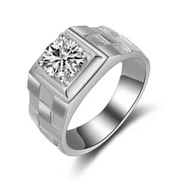 Ringe Vecalon atemberaubender Modeschmuck handgefertigtes Band Ring für Männer 1ct CZ Diamond 925 Sterling Sier männlicher Verlobungsfinger Finger Drop Dhejjjjjjjj