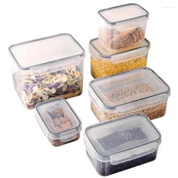 Storage Bottles Kitchen Organizer 6Pcs Meal Prep Lunch Box With Easy Snap Lids | Dry Food Containers For