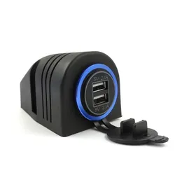 NEU 2024 1/2 Löcher Auto USB-Sockelzelt-Basis USB/Voltmeter/Zigarette Leichter Kraft-Socket-Abdeckungsbasis für LKW-Motorradboot ATV2.Für das Auto USB